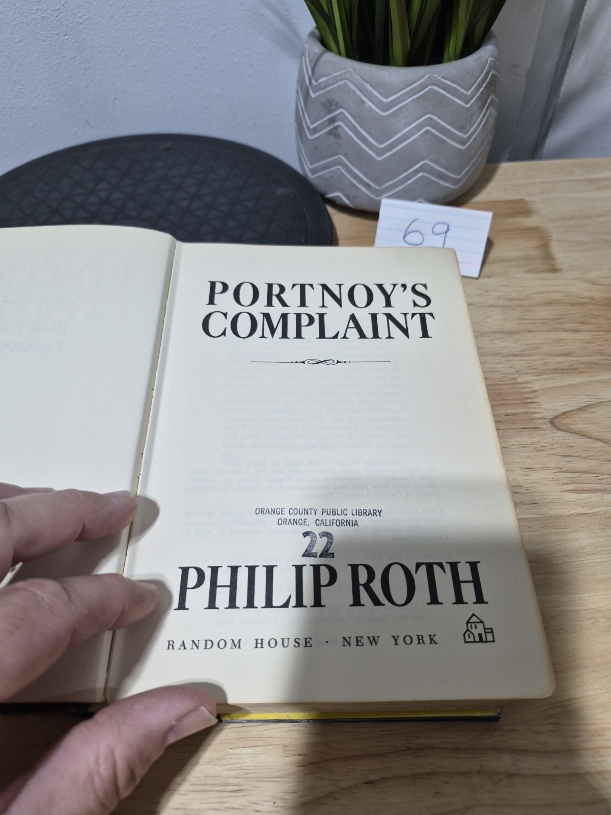 Portnoy&rsquo;s Complaint by Philip Roth 1969 First Edition Hardcover Dust Jacket