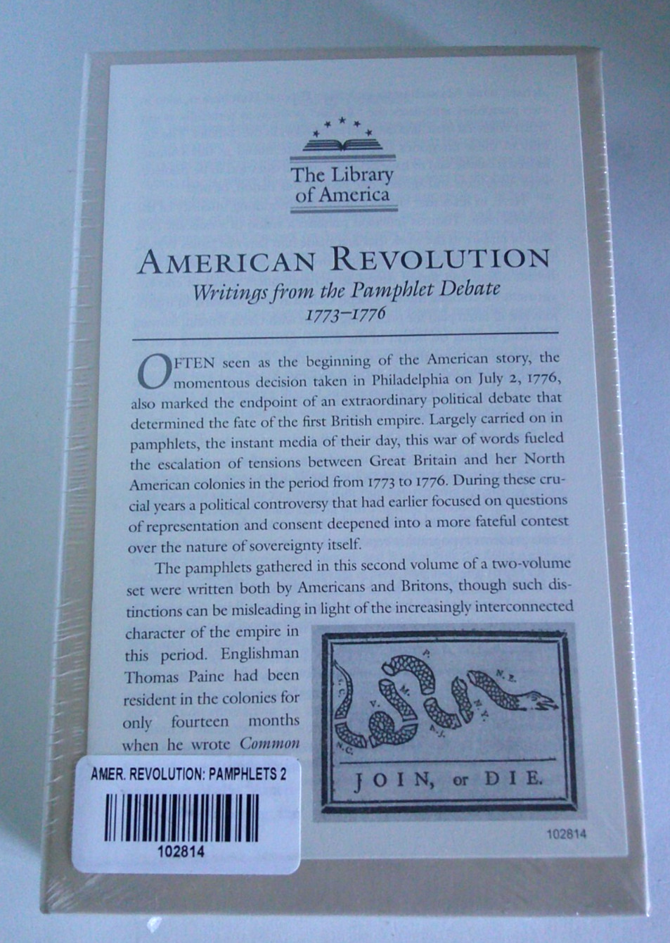 Library of America: American Revolution « Writings from Pamphlet Debate » 1773-76