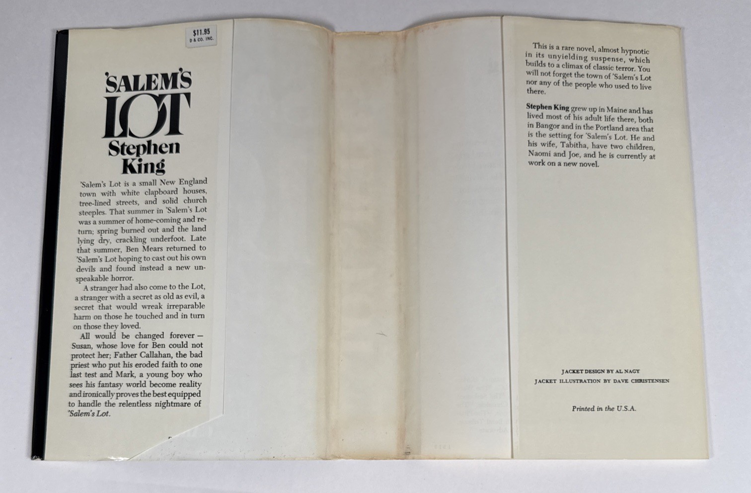 SALEM&rsquo;S LOT Stephen King 1975 Hardcover Early Book Club Edition BCE