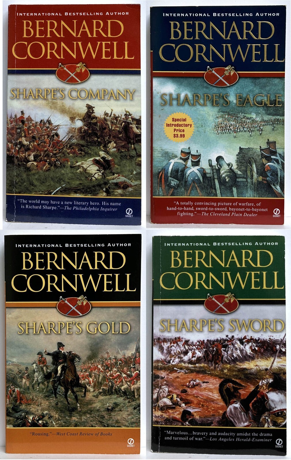 Bernard Cornwell SHARPE&rsquo;S lot of 4 mm paperback COMPANY GOLD SWORD EAGLE