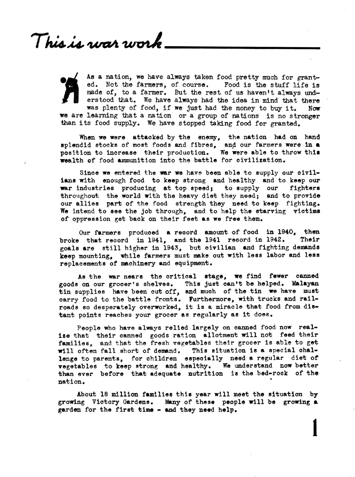 1943 Victory Garden Leader&rsquo;s Handbook