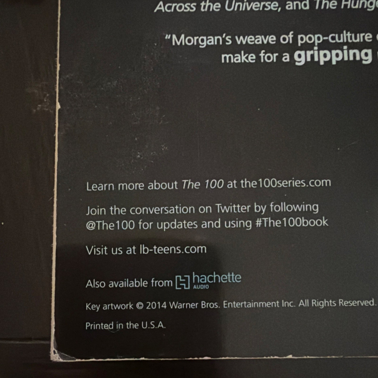 The 100 by Kass Morgan Paperback Young Adult Sci-Fi Novel Hachette 2014