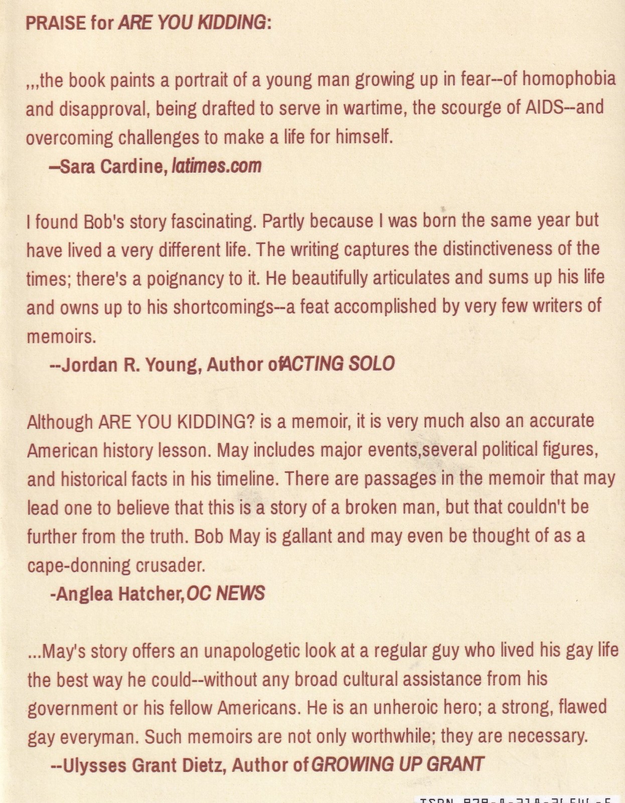 Gay Man&rsquo;s Humorous and Dramatic Memoir of 7 Decades, signed by author