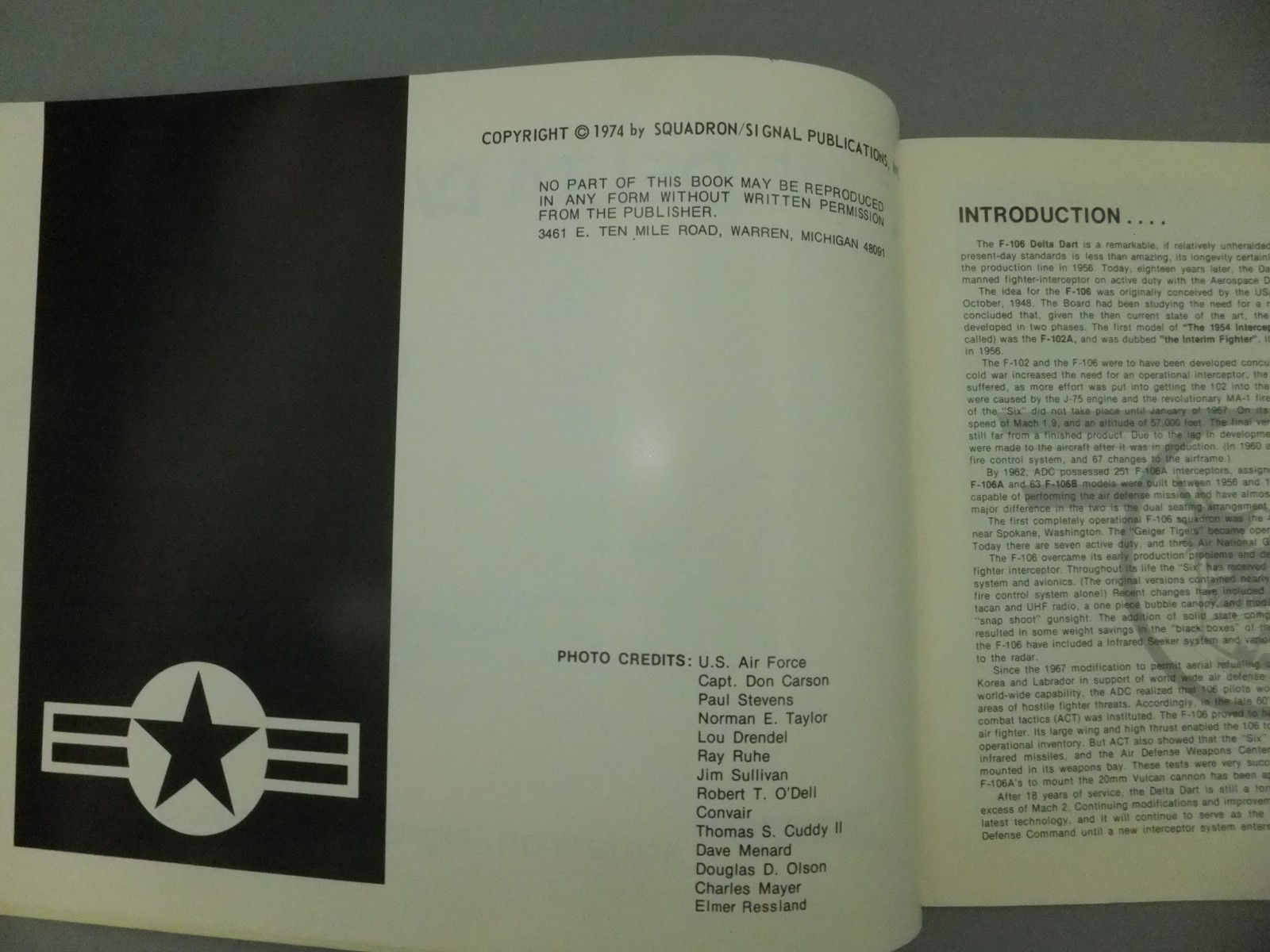 F-106 Delta Dart in Action Aircraft No. Fifteen Squadron/Signal Publications