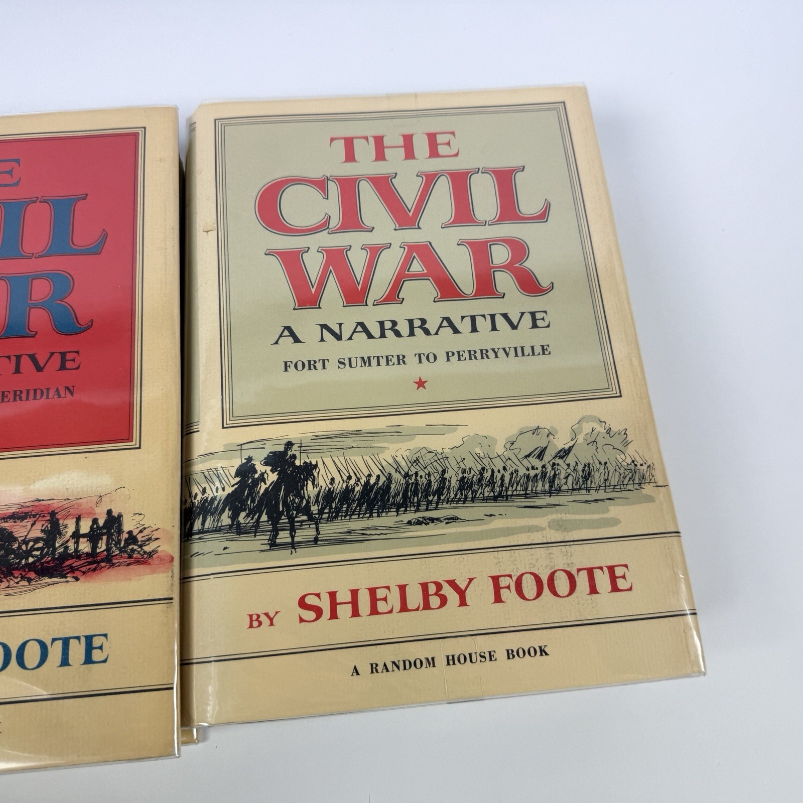 THE CIVIL WAR Shelby Foote 1958, 1963, 1974 3 Vol Set Random House HCDJ