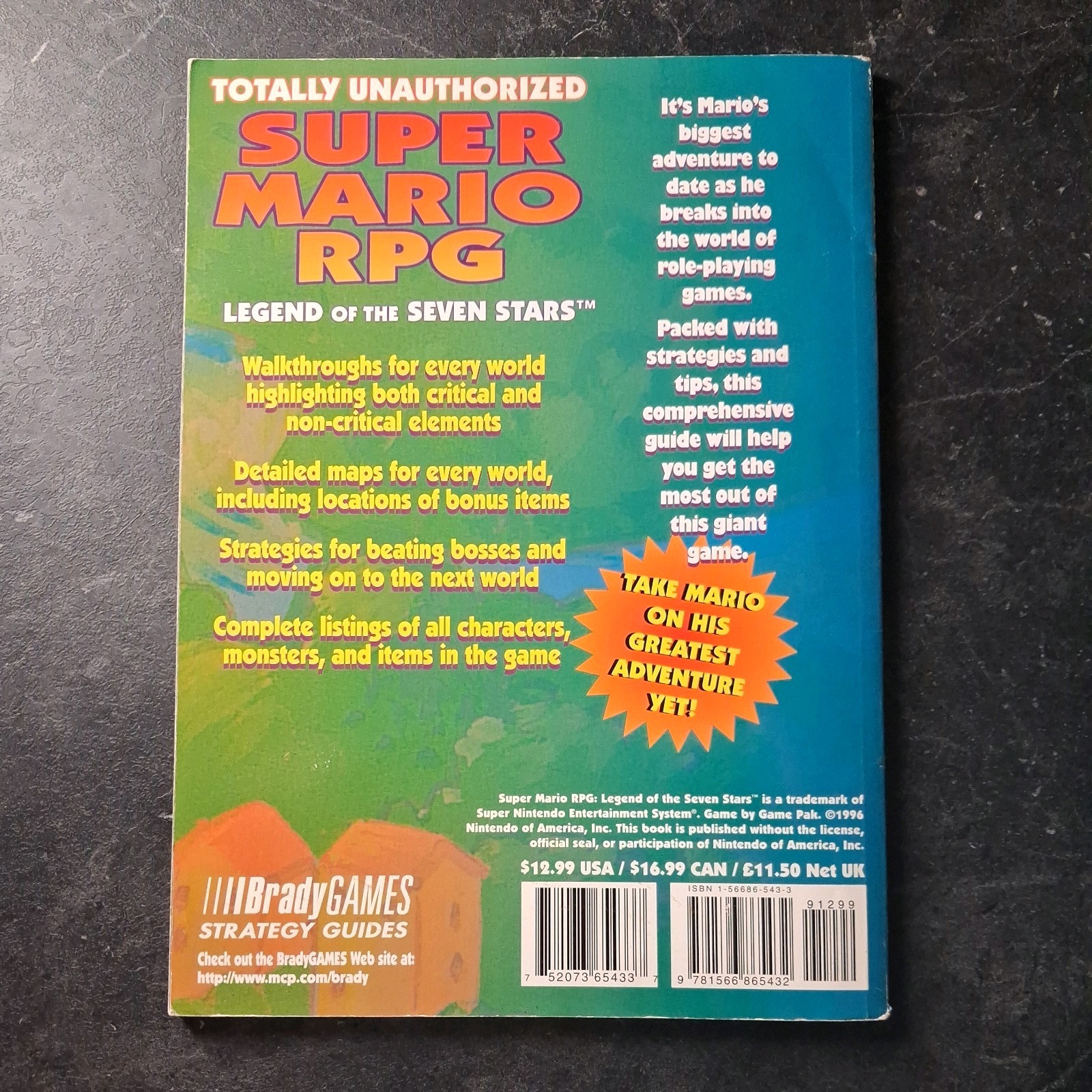 Brady Games Strategy Guide Super Mario RPG