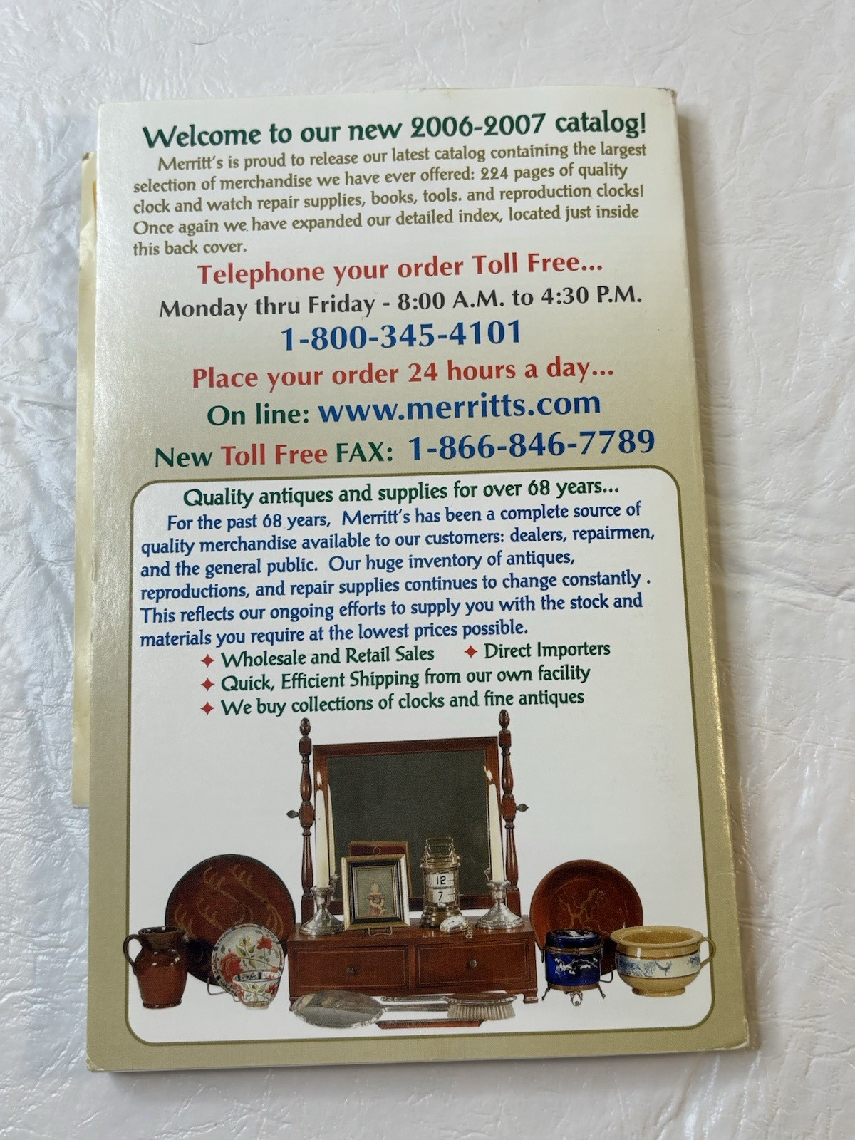 Merritt&rsquo;s Clock and Watch Repair Supplies Books & Tools 2006-2007 Catalog PB