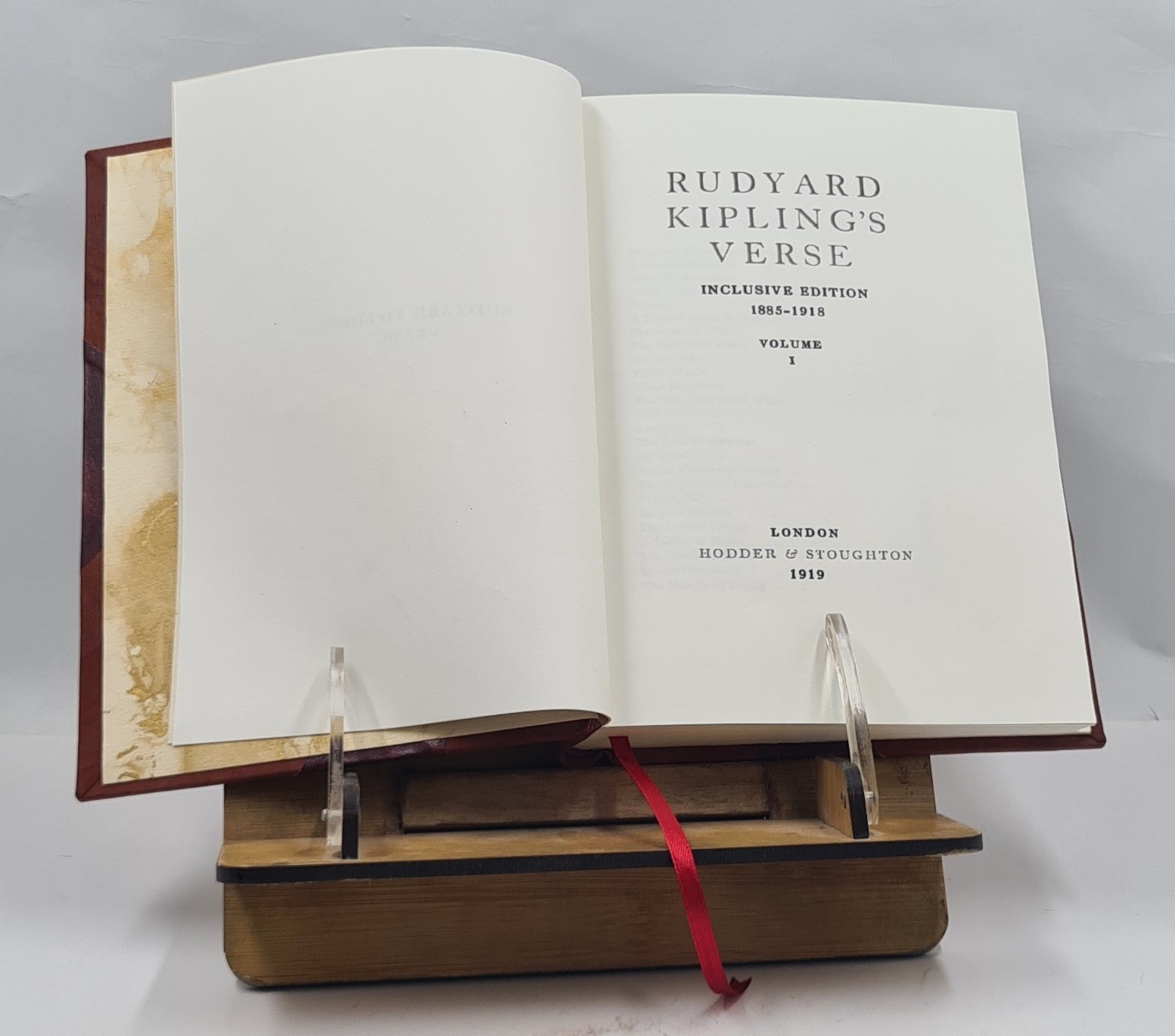 Rudyard Kipling&rsquo;S Verse; Inclusive Ed., 1885-1918. Volume 1 1919 [Leather Bound]