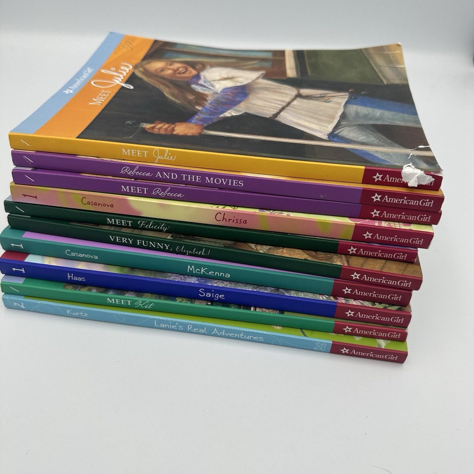 American Girl Mixed Paperback Book Lot Of 10 – Read- Julie, Kit, Rebecca, Saige