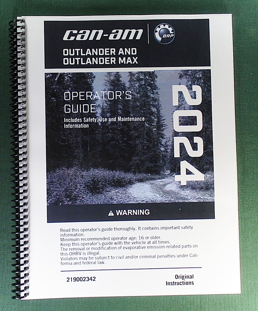 2024 Can-Am Outlander 700 DPS 4X4 Owner&rsquo;s Manual: 394 Pages & Protective Covers