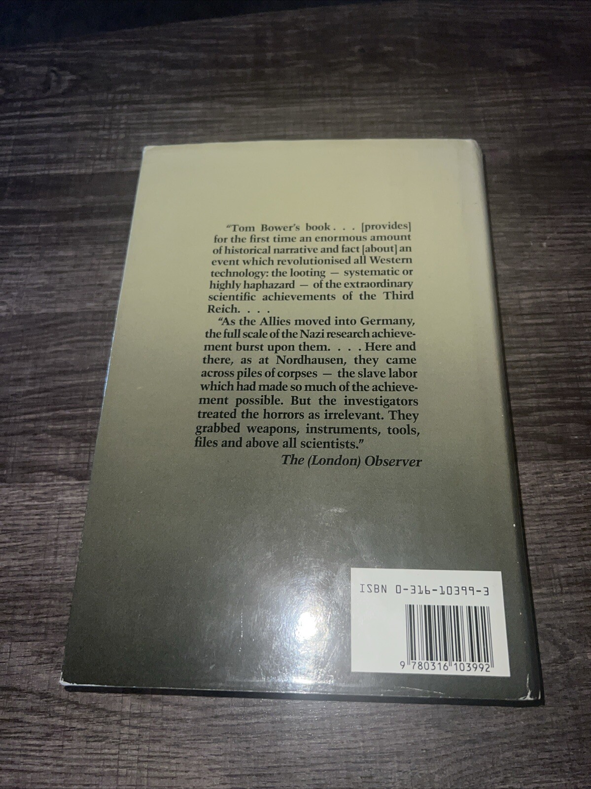 The Paperclip Conspiracy The Hunt for Nazi Scientists Tom Bower 1st US Edition/6