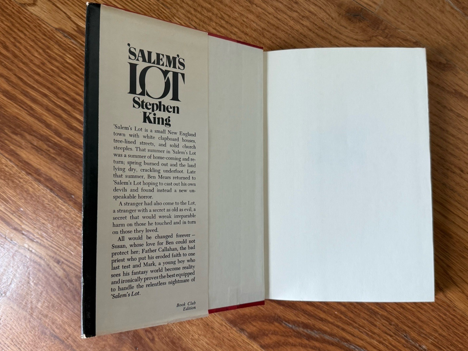 1975 SALEM&rsquo;S LOT Stephen King Hardcover First Book Club Edition BCE 1st edition