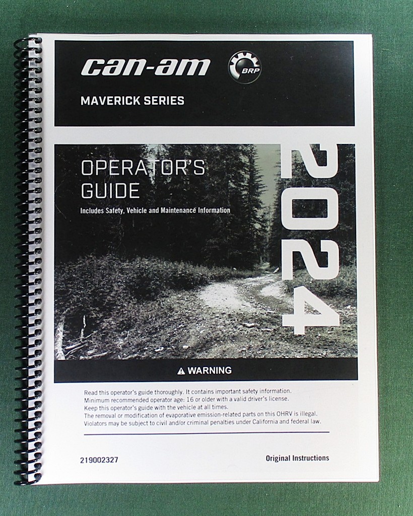 2024 Can-Am Maverick RS Turbo Owner&rsquo;s Manual: 254 Pages & Protective Covers