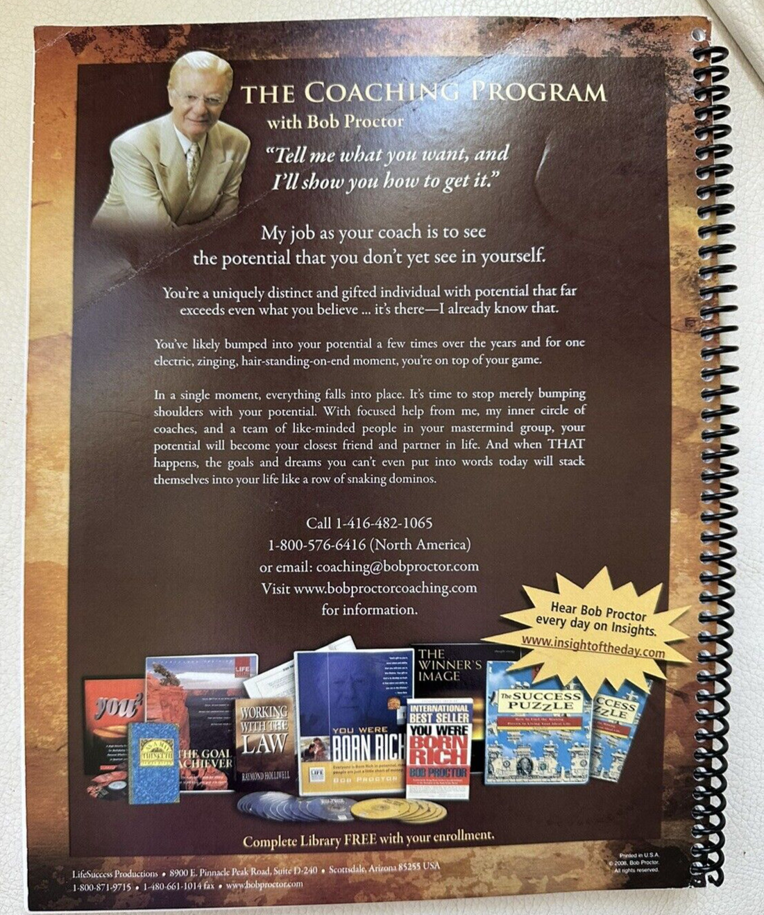 It&rsquo;s Not about the Money by Bob Proctor Size 11&Prime; X 9&Prime; and 184 pages Note book