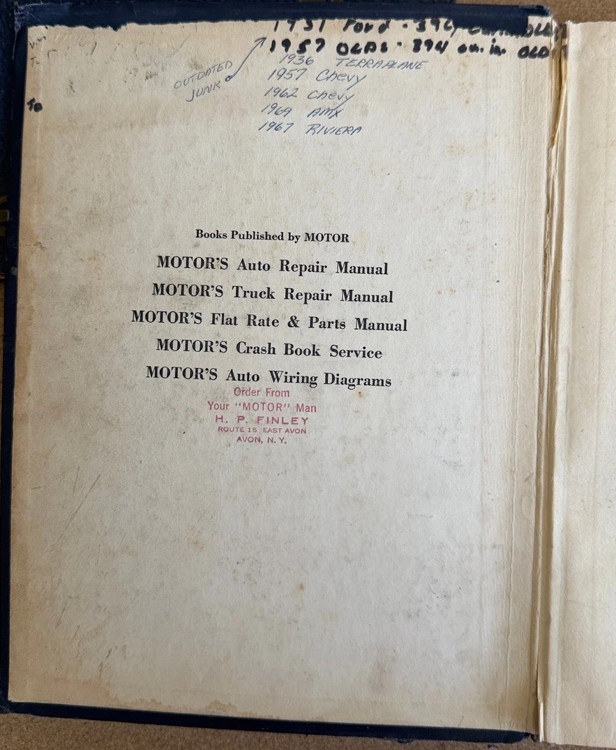 Motor&rsquo;s Auto Repair Manual 1957