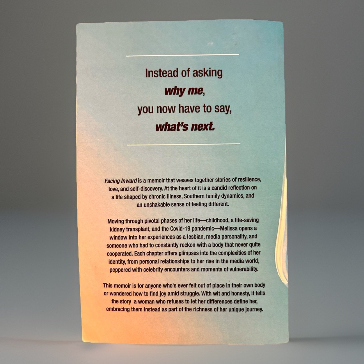 Facing Inward : A Memoir of Celebrity… ARC 5/25 Trade Paperback, Melissa Carter