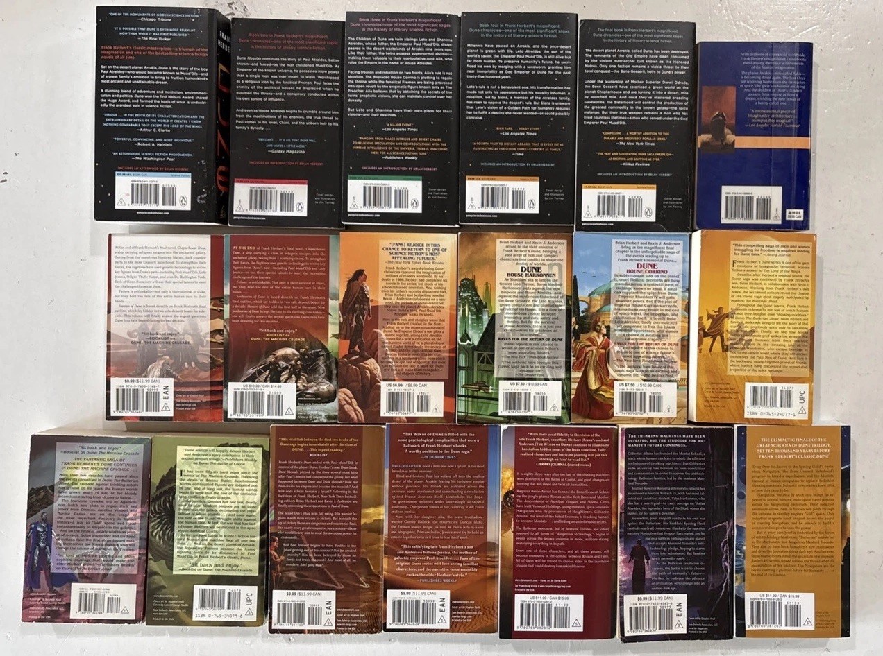 19 Book Lot Complete DUNE Series by Frank & Brian HERBERT Paperback Set