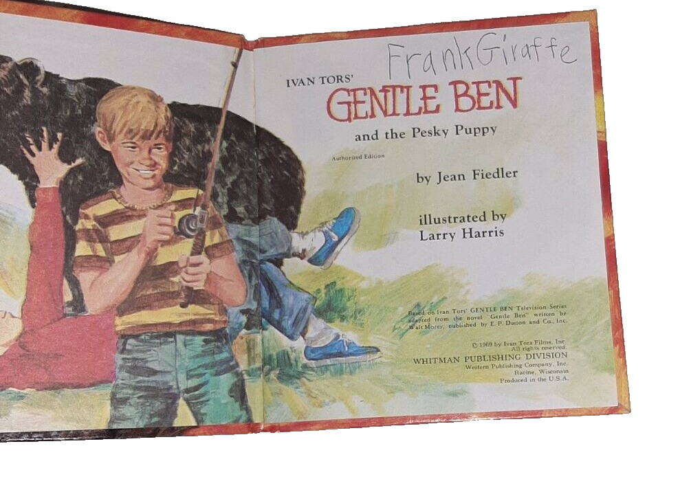 Tell-A-Tale Gentle Ben and the Pesky Puppy Whitman 1969 Children&rsquo;s Book Vintage