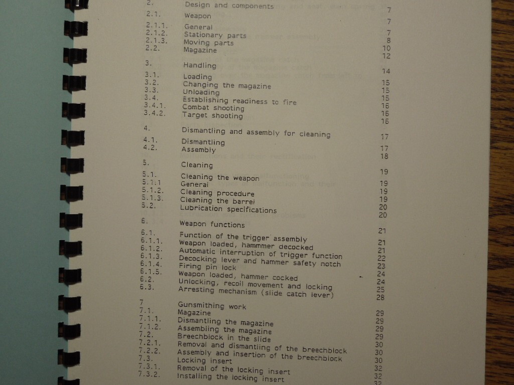 Sig Sauer P226 Armourers Instruction 8 1/2&Prime; by 11&Prime; Spiral Bound Book 53 Pages