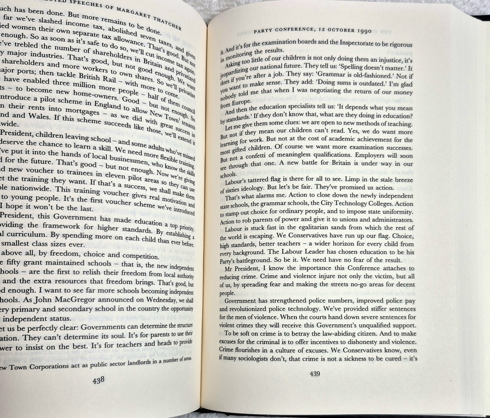 Margaret Thatcher: The Collected Speeches (1st U.S. Ed • 1st Print • 1997)