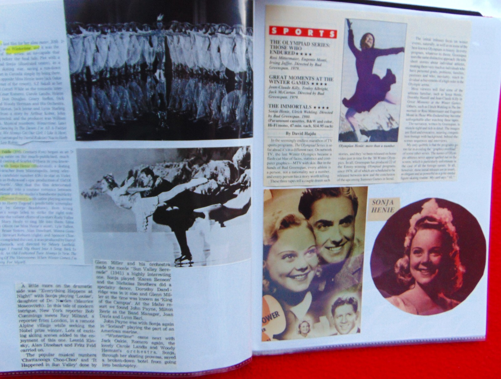 SONA HENIE ~ 2 BOOKS ~ 12 RARE STUDIO 8 x 10 PHOTOS ~ 78 TOTAL PAGES MEMORABILIA