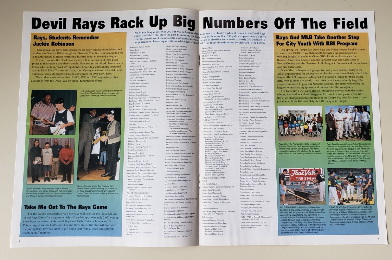 1998 Tampa Bay Devil Rays Bundle (Inaugural Program/Pocket Schedule/News) MLB