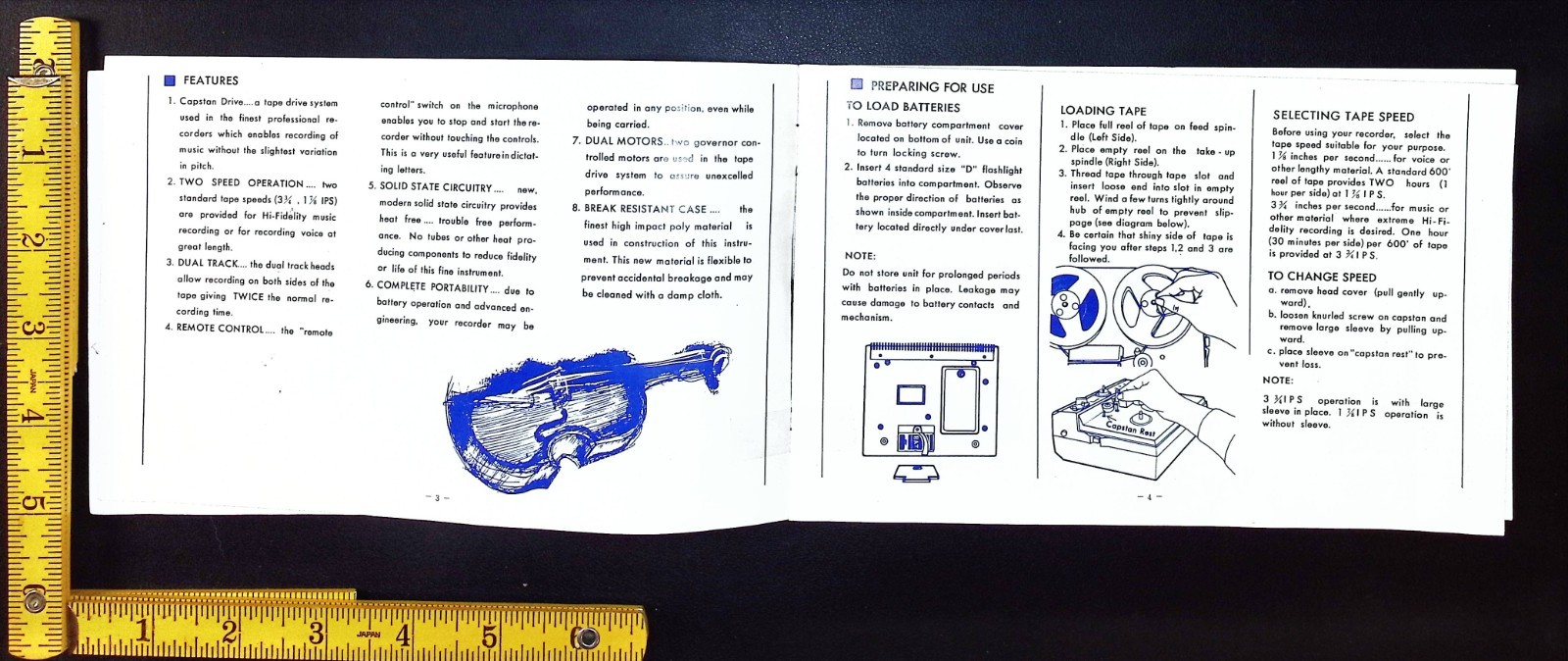 Mercury Model TR-3500 Reel to Reel Tape Recorder Operators Manual