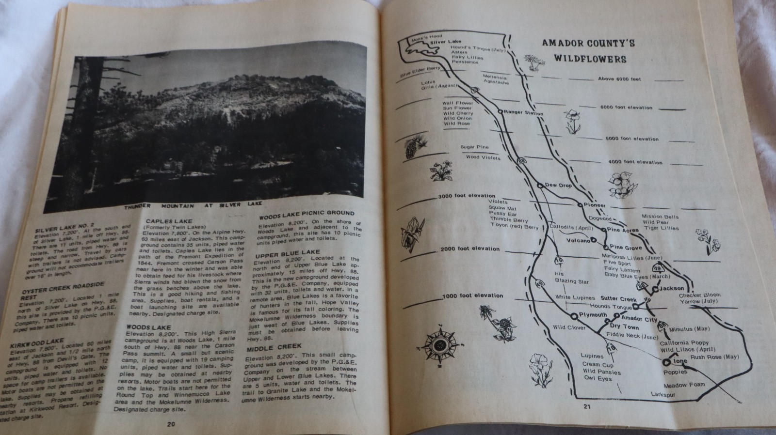 Amador County TRAVEL GUIDE 1972-73 MAPS ADS HISTORY THE MOTHER LODE HWY 88 b1