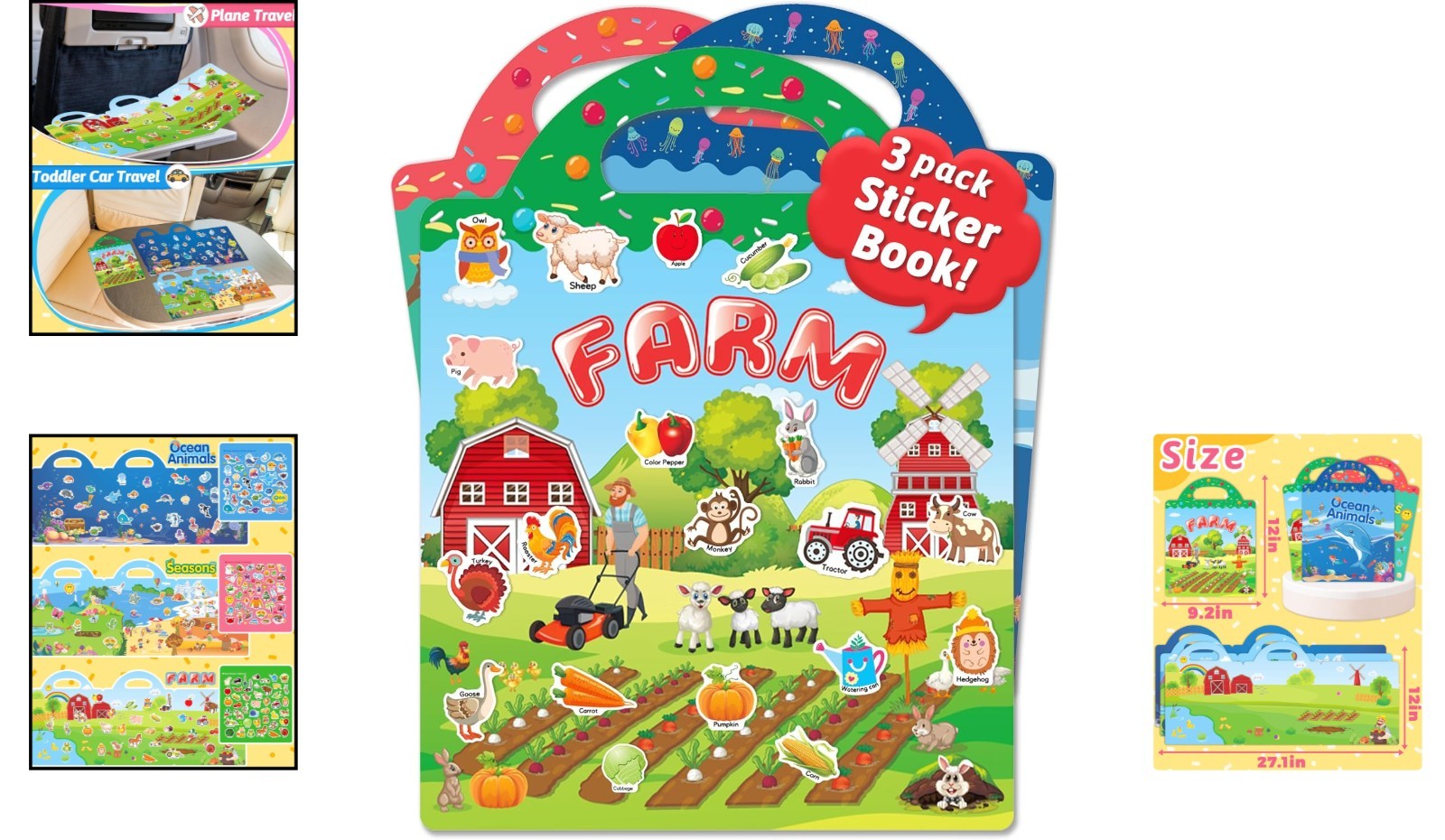 Multicolored Reusable Sticker Set – Fun Themes for Toddlers & Young Children