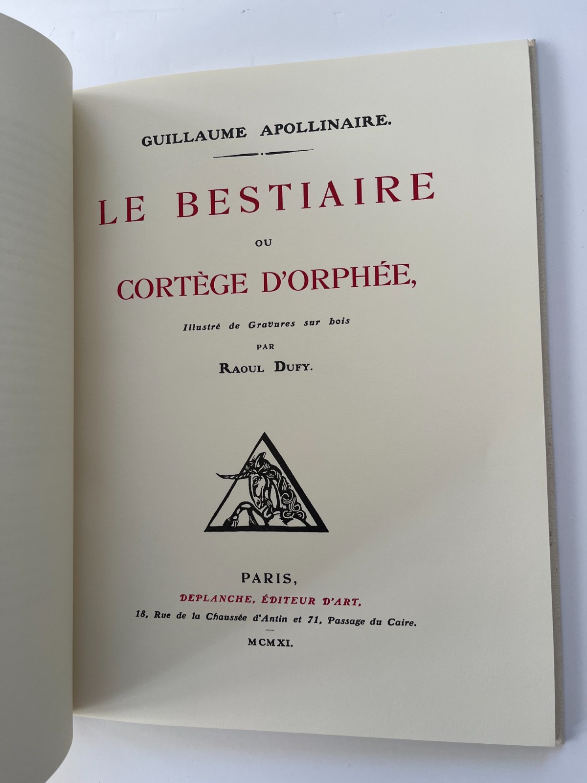 Guillaume APOLLINAIRE / Raoul Dufy ~ Le Bestiaire ou Courtege D&rsquo;Orphee 1977