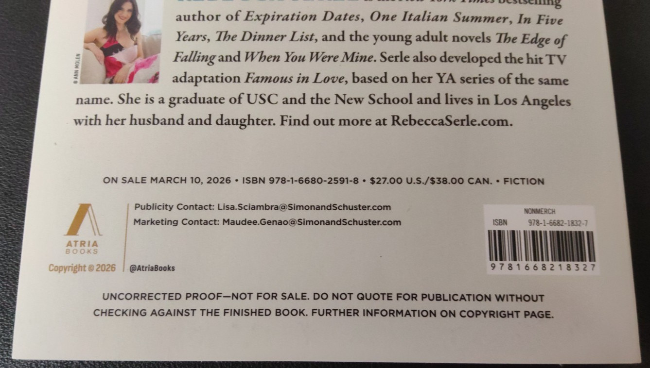 Once and Again by Rebecca Serle ARC 3/10/26 Paperback