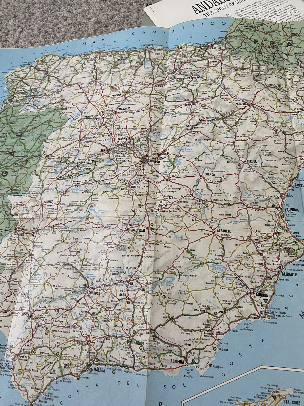 Vtg Andalusia Book W Map article 1964 English Southern Spain Acquaroni Arielli