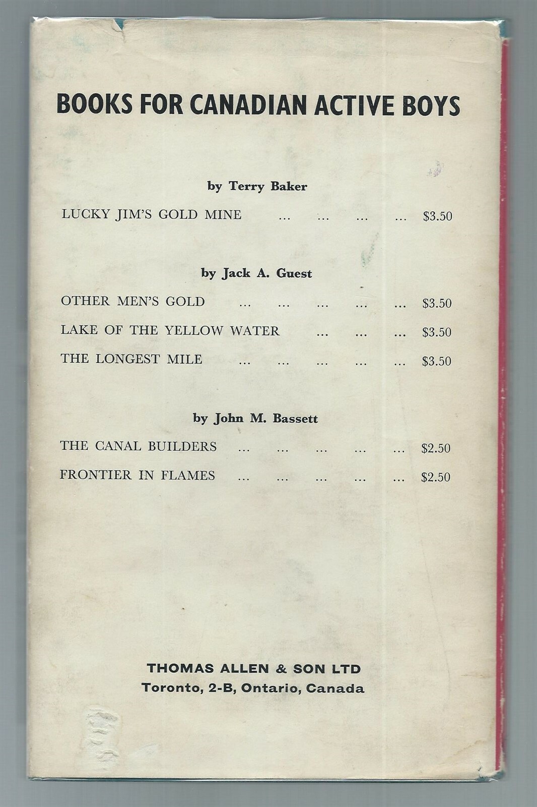 Frontier in Flames, John M. Bassett, Niagara Canada Invasion Dust Jacket, SIGNED