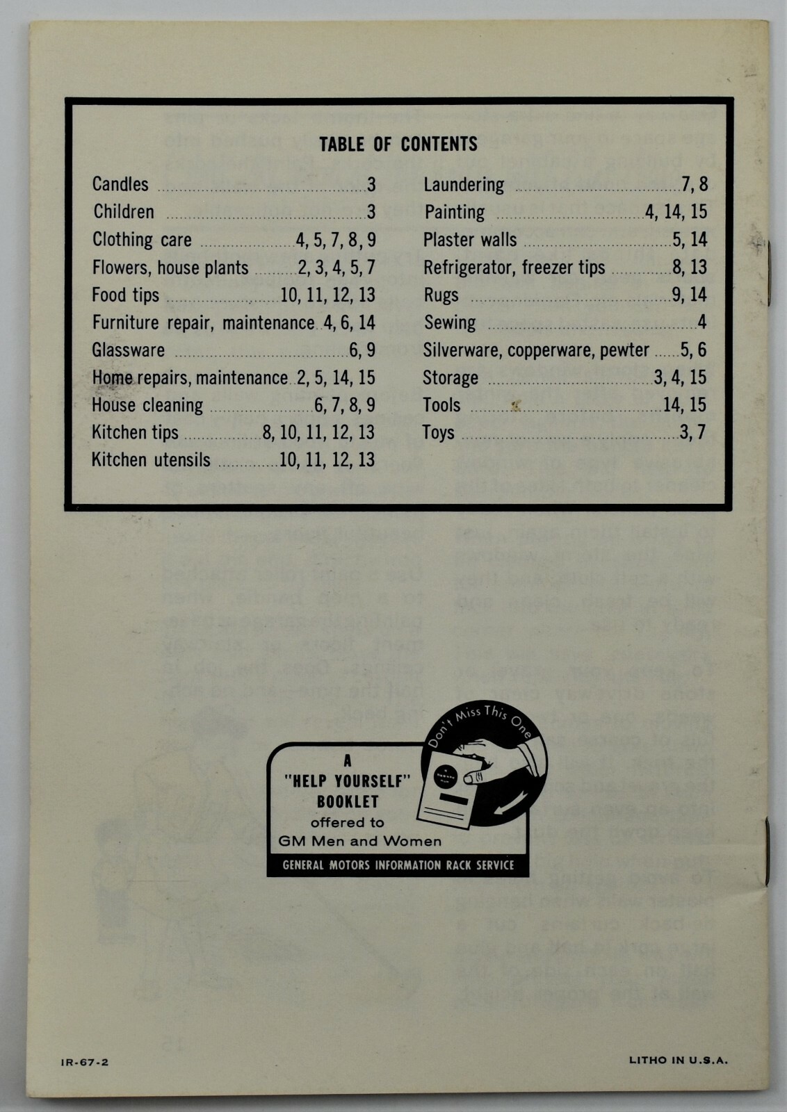 1967 Hazel&rsquo;s Household Hints Brochure TV Television Collectibles General Motors