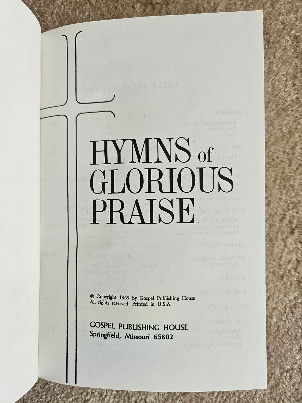Vintage Hymns of Glorious Praise 1969 Burgundy Hardback Gospel Publishing House