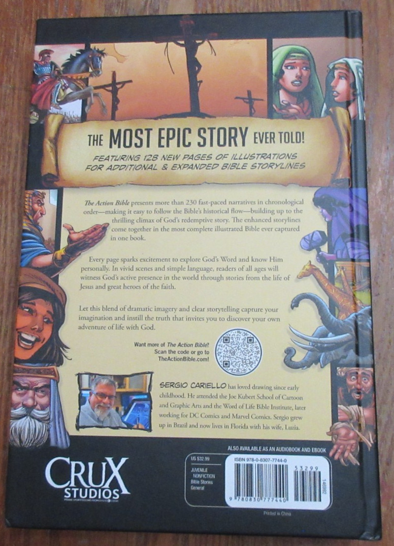 THE ACTION BIBLE Various Bible Stories In Comic Book Style Illus SERGIO CARIELLO