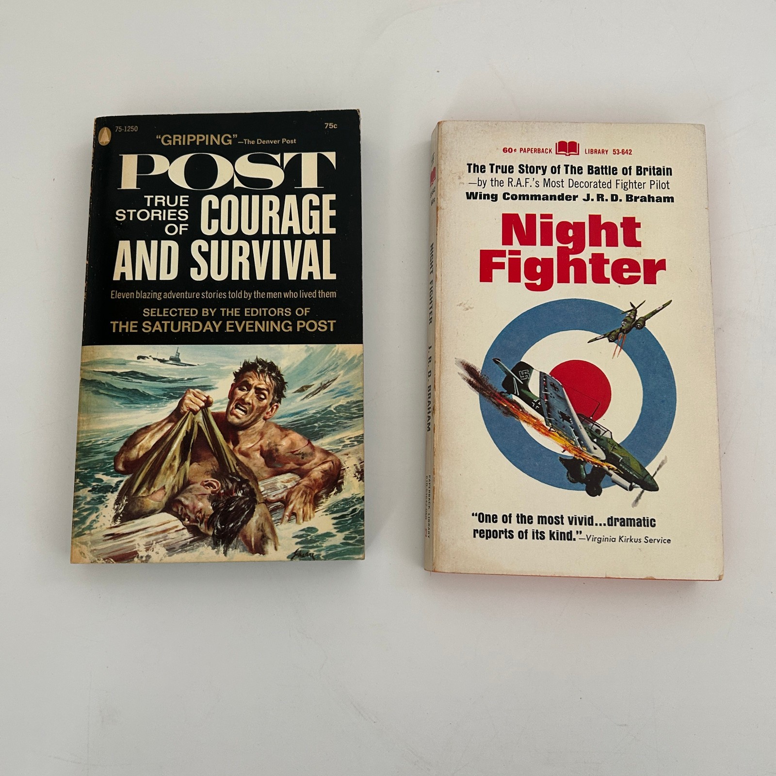 Vtg Pulp Paperback Lot of 8 Mid Century War Adventure Historical Drama 1950s-60s