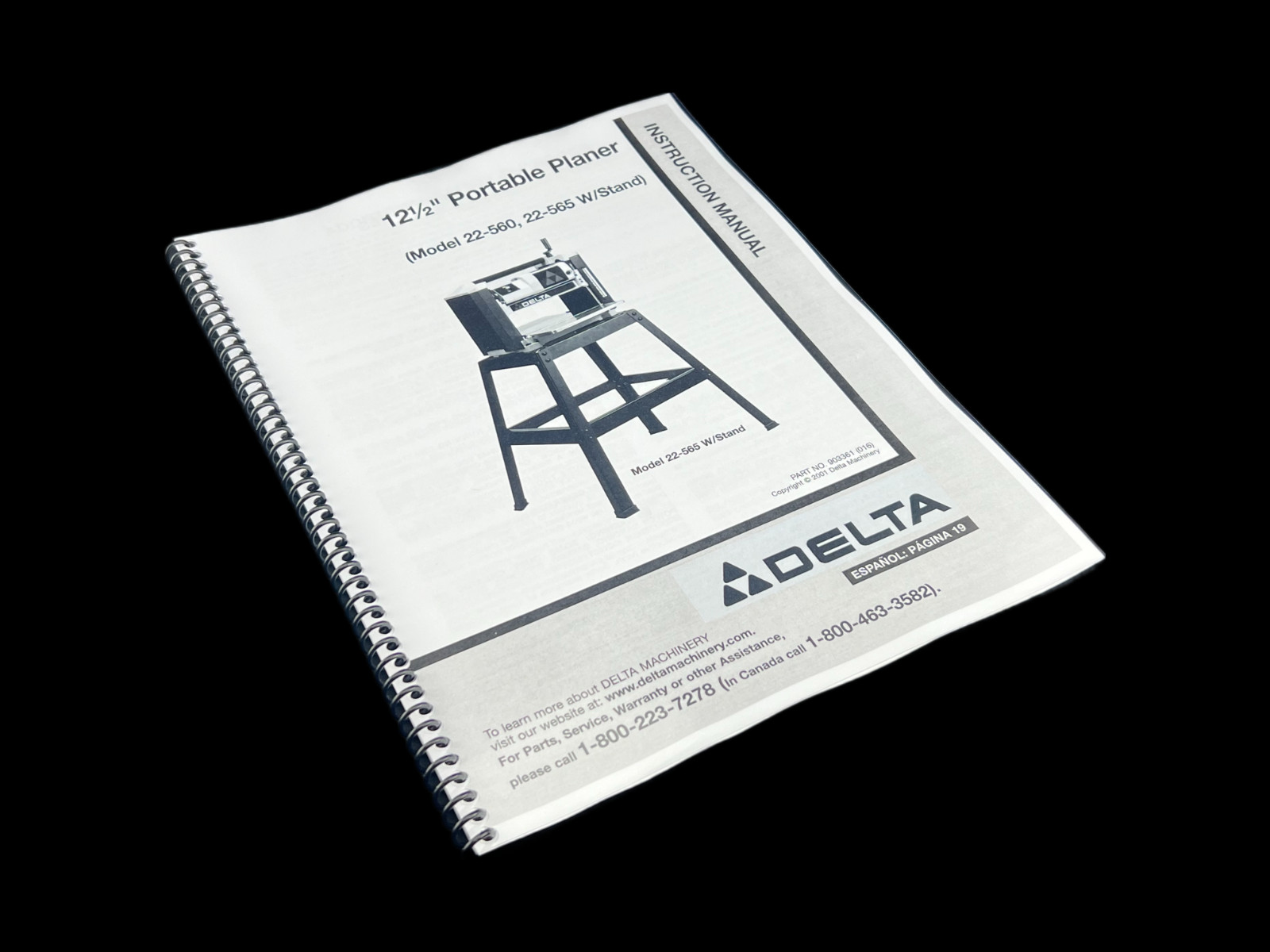 Delta 22-560 22-565 Instruction 12 1/2&Prime; Portable Planer Manual User Guide COIL