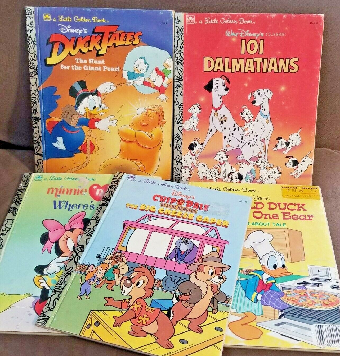 Lot of 5 Walt Disney&rsquo;s Little Golden Books Vintage 1978-1991 Hardcover Ephemera