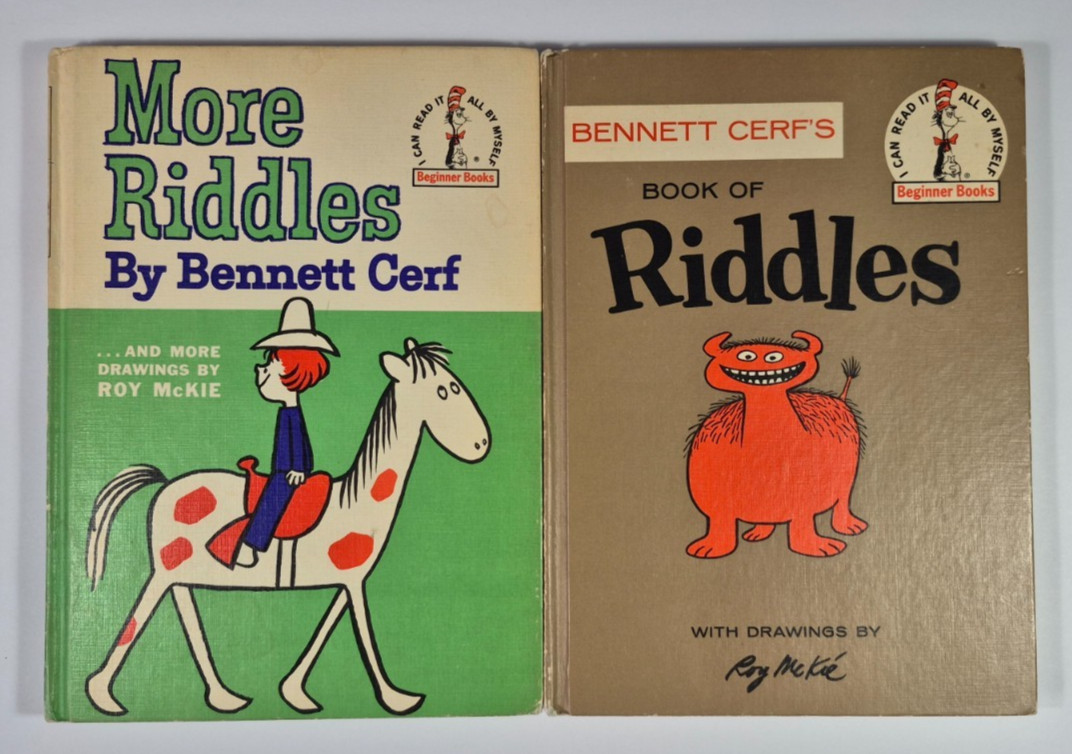 Lot of 2 Bennett Cerf&rsquo;s 1960 Book Of RIDDLES Drawing by Roy McKie By Dr. Suess