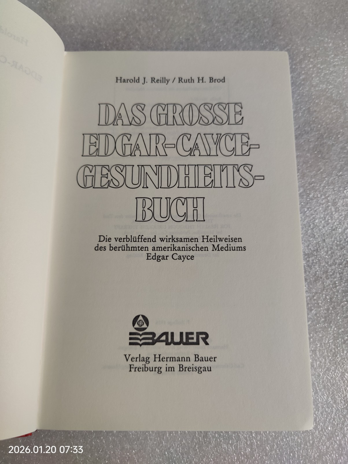 Das grosse Edgar-Cayce-Gesundheitsbuch 7th Edition « Auflage » 1986