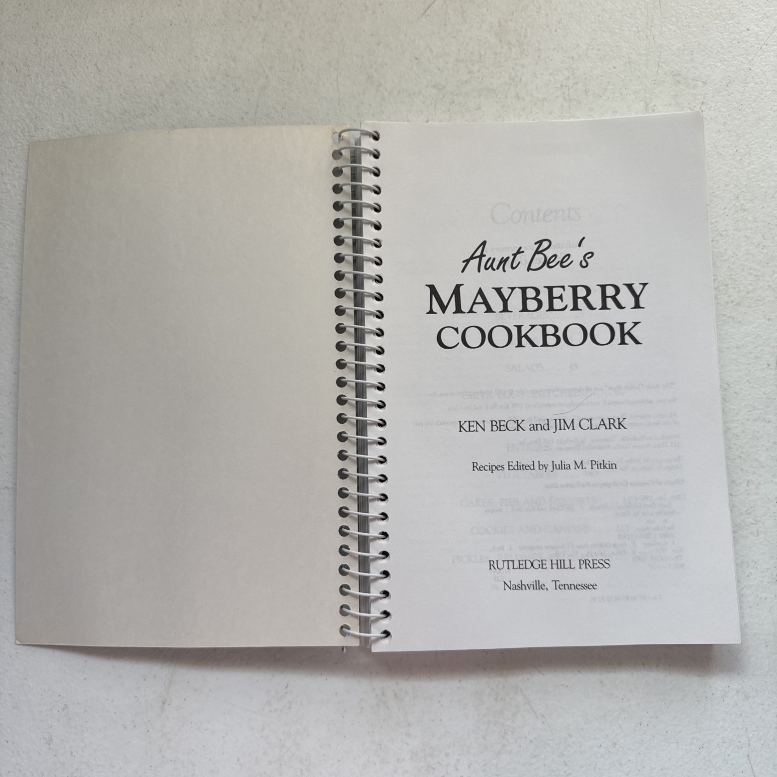 Aunt Bee&rsquo;s Mayberry Cookbook Spiral Bound by Ken Beck and Jim Clark