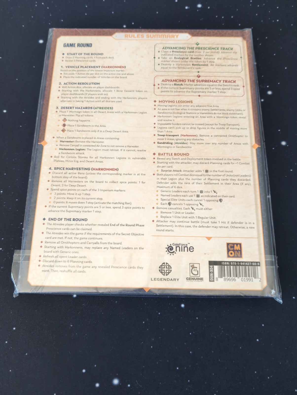 Dune: War for Arrakis – Deluxe Rulebook – Kickstarter CMON NEW In Plastic