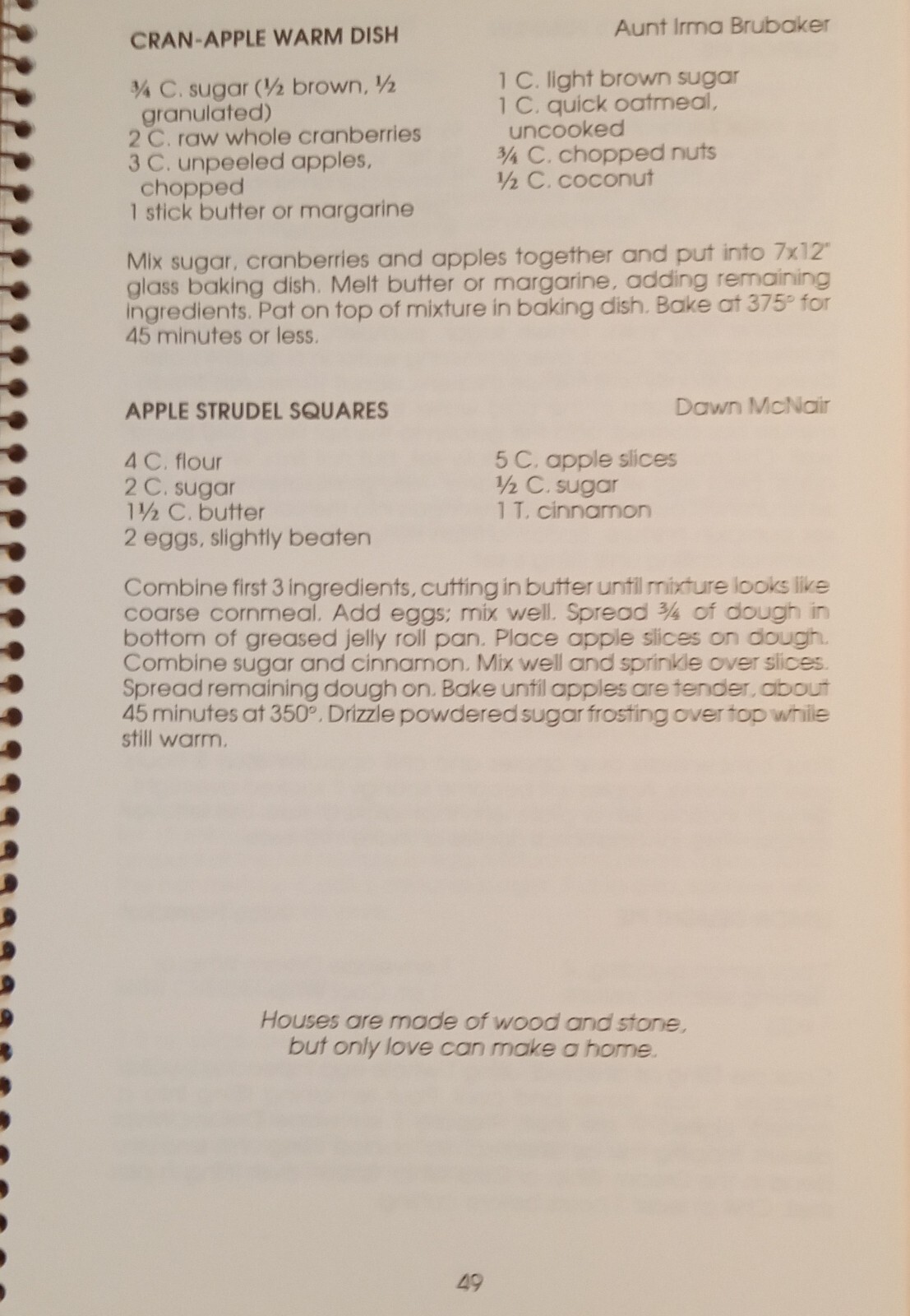 Cookbook « The McNair&rsquo;s Relative & Friends » 76 Pages + Household Tips