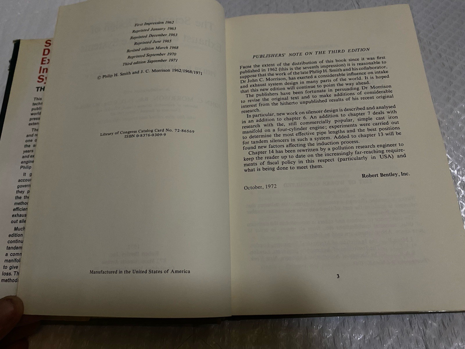 Scientific Design of Exhaust & Intake Systems 3rd Ed. Smith Morrison (1972)