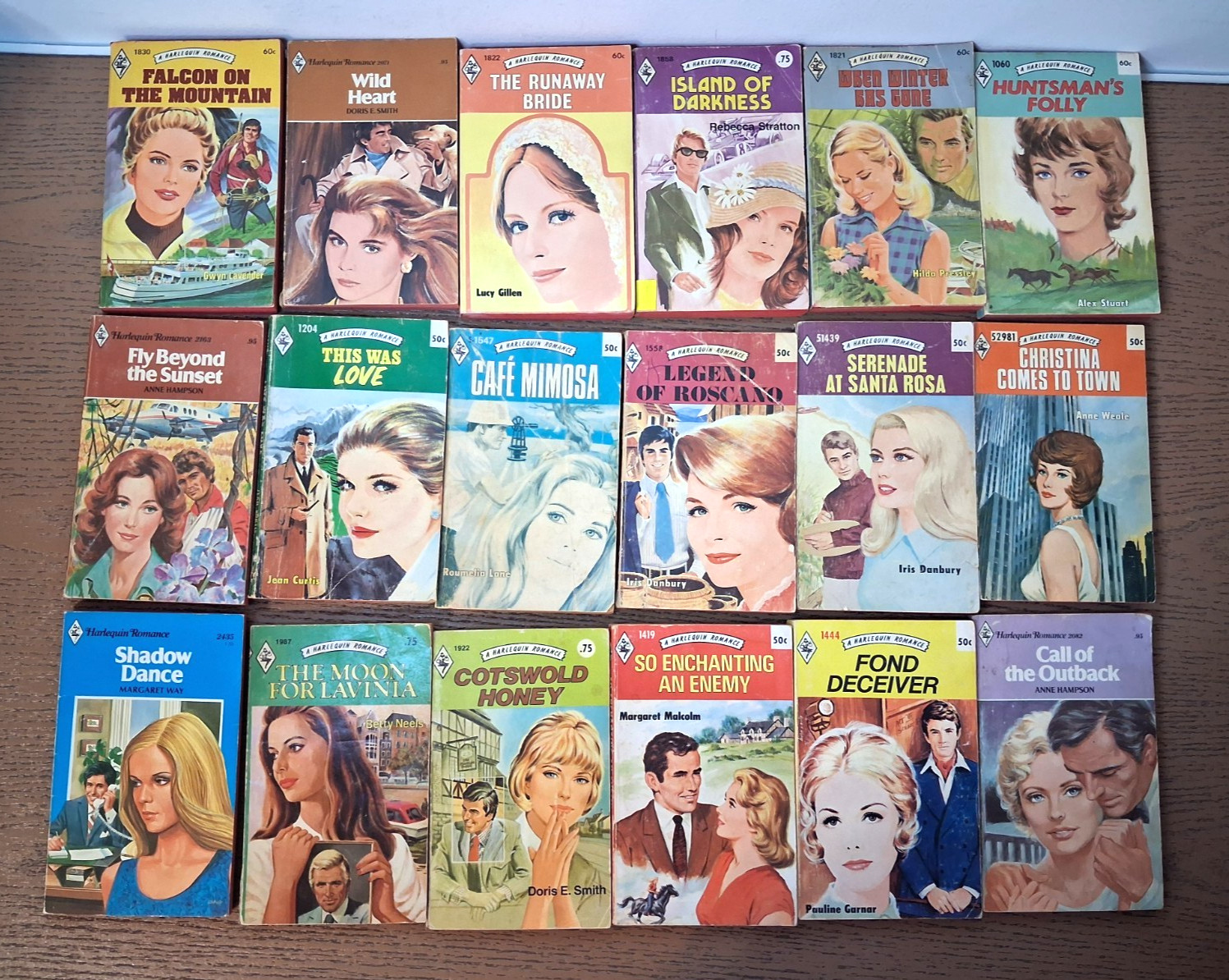Lot of 18 Vintage Harlequin Romance Books 1960&rsquo;s 1970&rsquo;s Red Page Edges