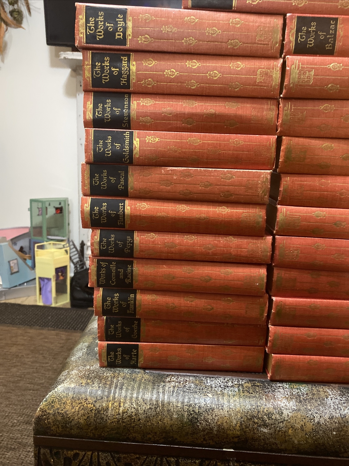 CLASSICS LOT OF 23 “THE WORKS OF“ LACK&rsquo;s READERS SERVICE CO BOOKS, RED COVER