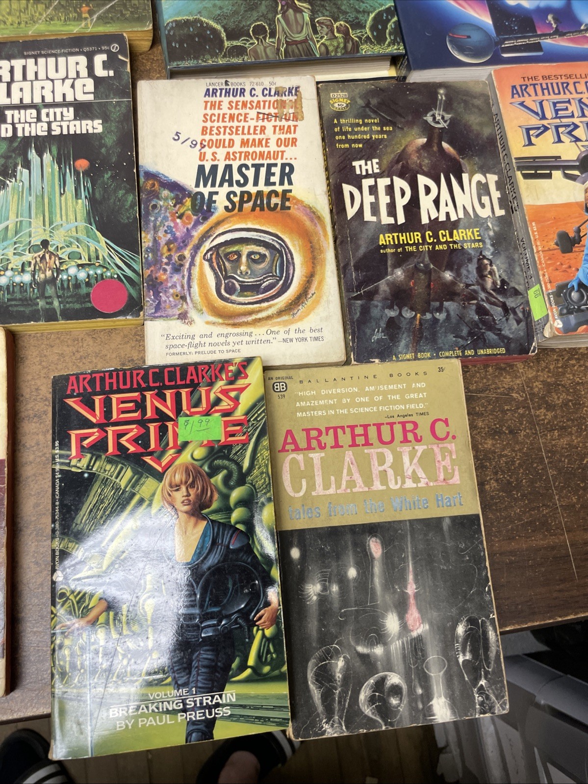 Arthur C. Clarke Lot of 15 Vintage Science Fiction PB HC Books Collection