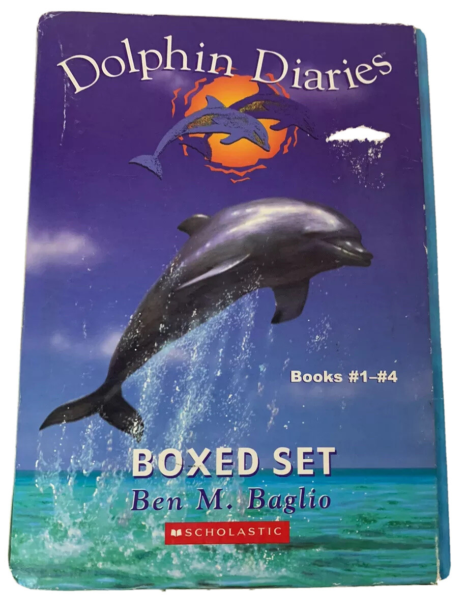 Dolphin Diaries Scholastic Series Book Lot 1-4 Ben M. Baglio Boxed Book Set