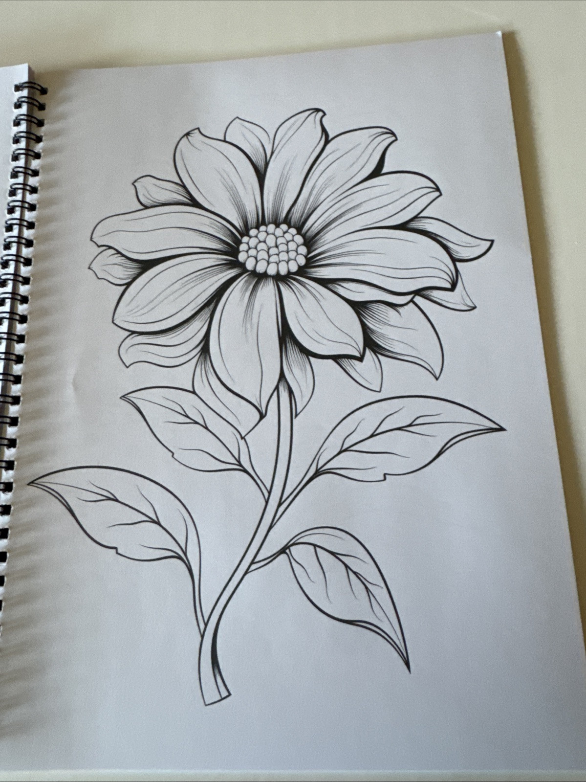 8 1/2 X 11 Spiral Adult Coloring Book Multicolored Flowers NEW Shipping Included